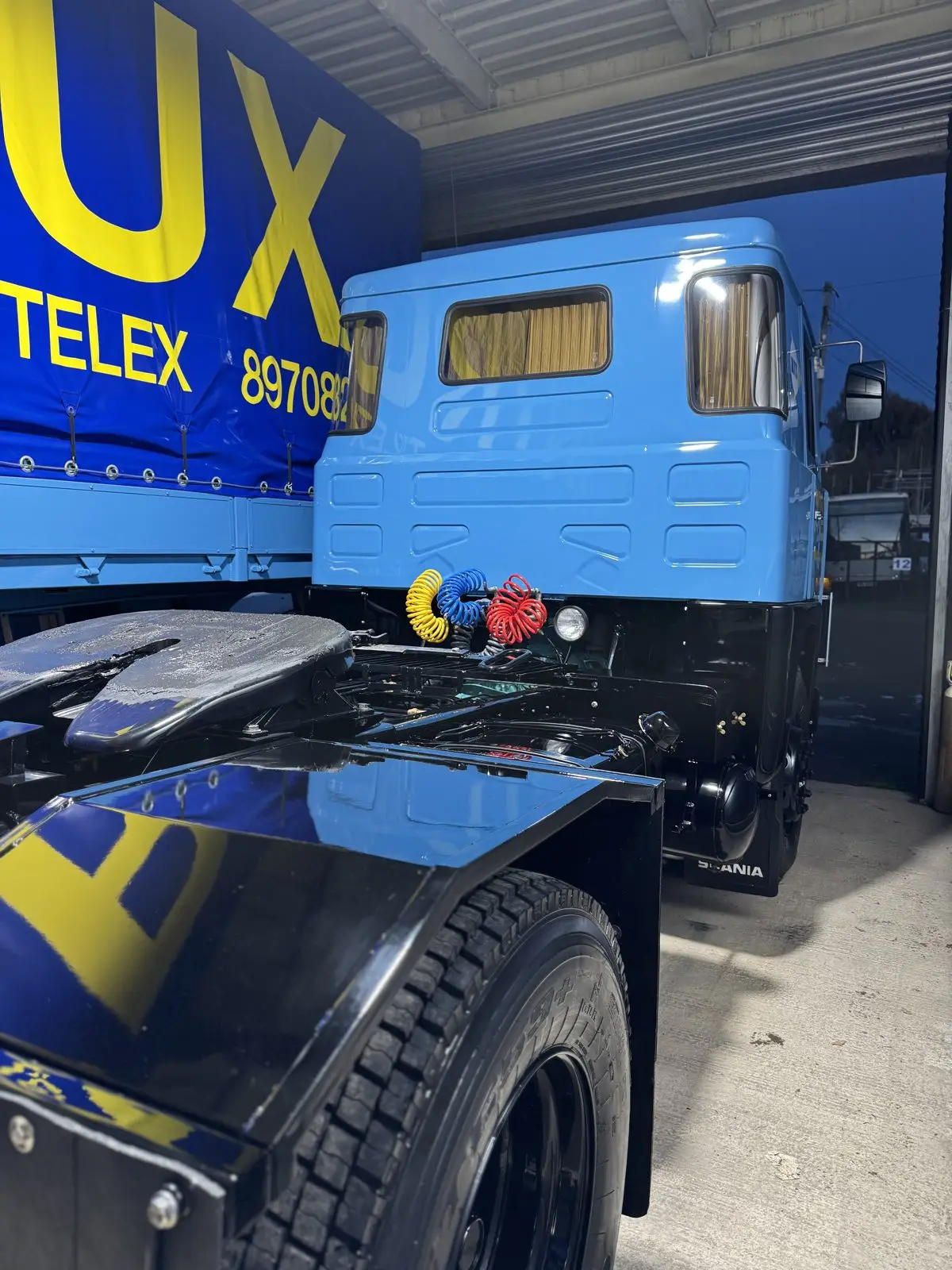 Scania lorry cab cleaned and polished, Essex