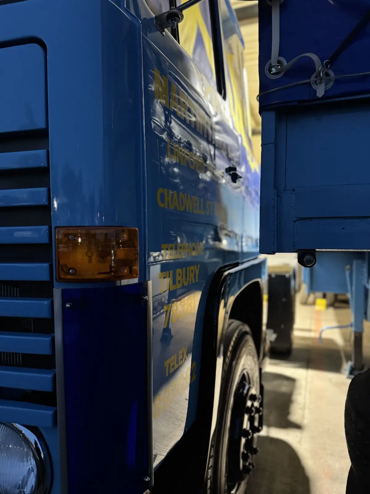 Restored Scania lorry paintwork detail, Essex