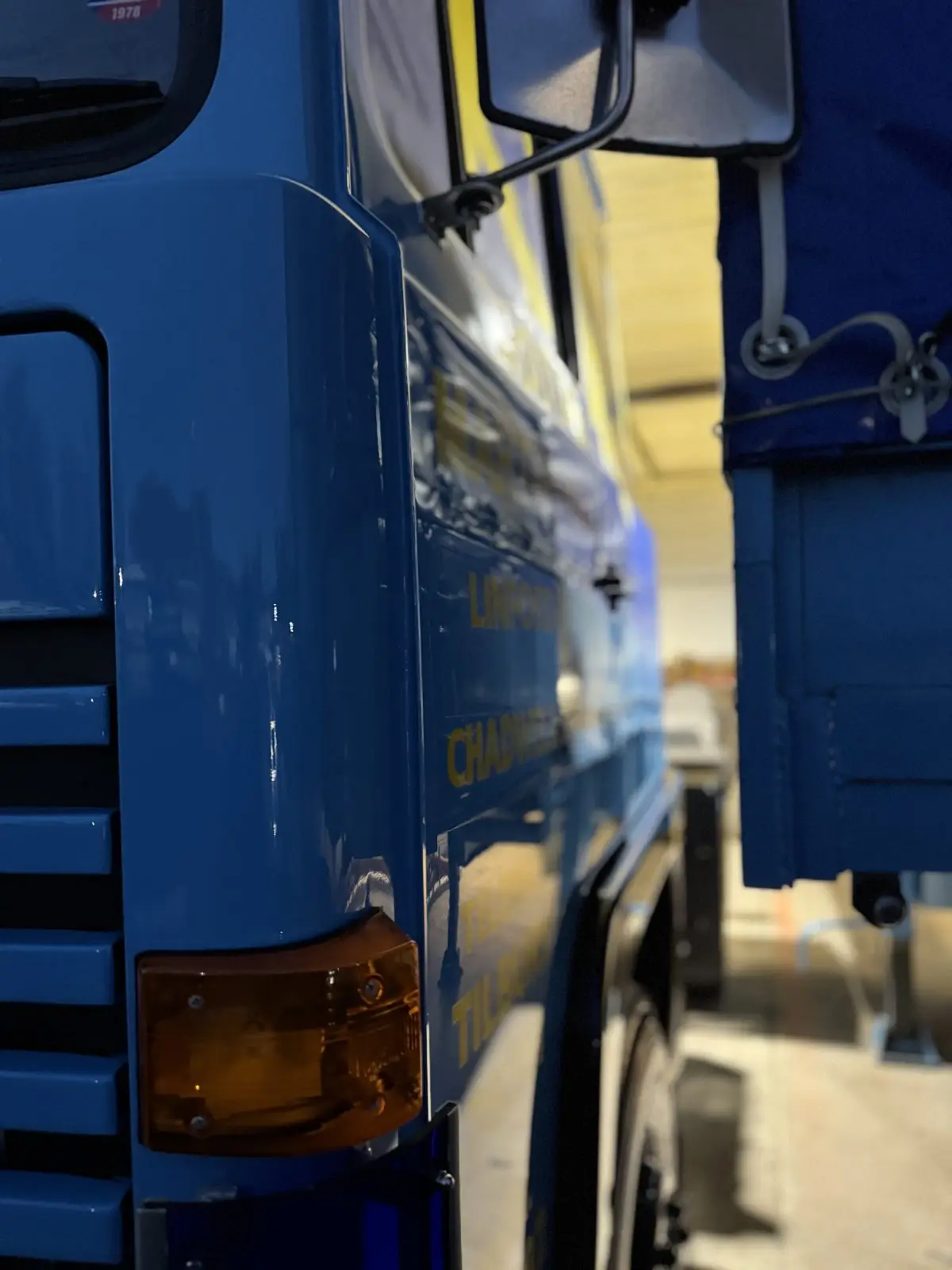 Commercial lorry exterior cleaned along its full length, Essex