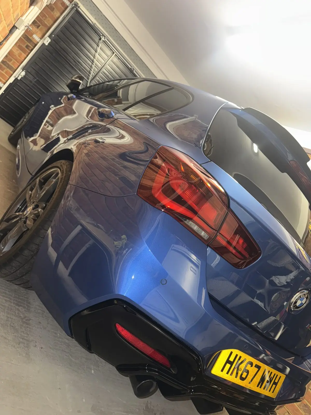 Blue BMW kept clean on a regular maintenance valet, Essex
