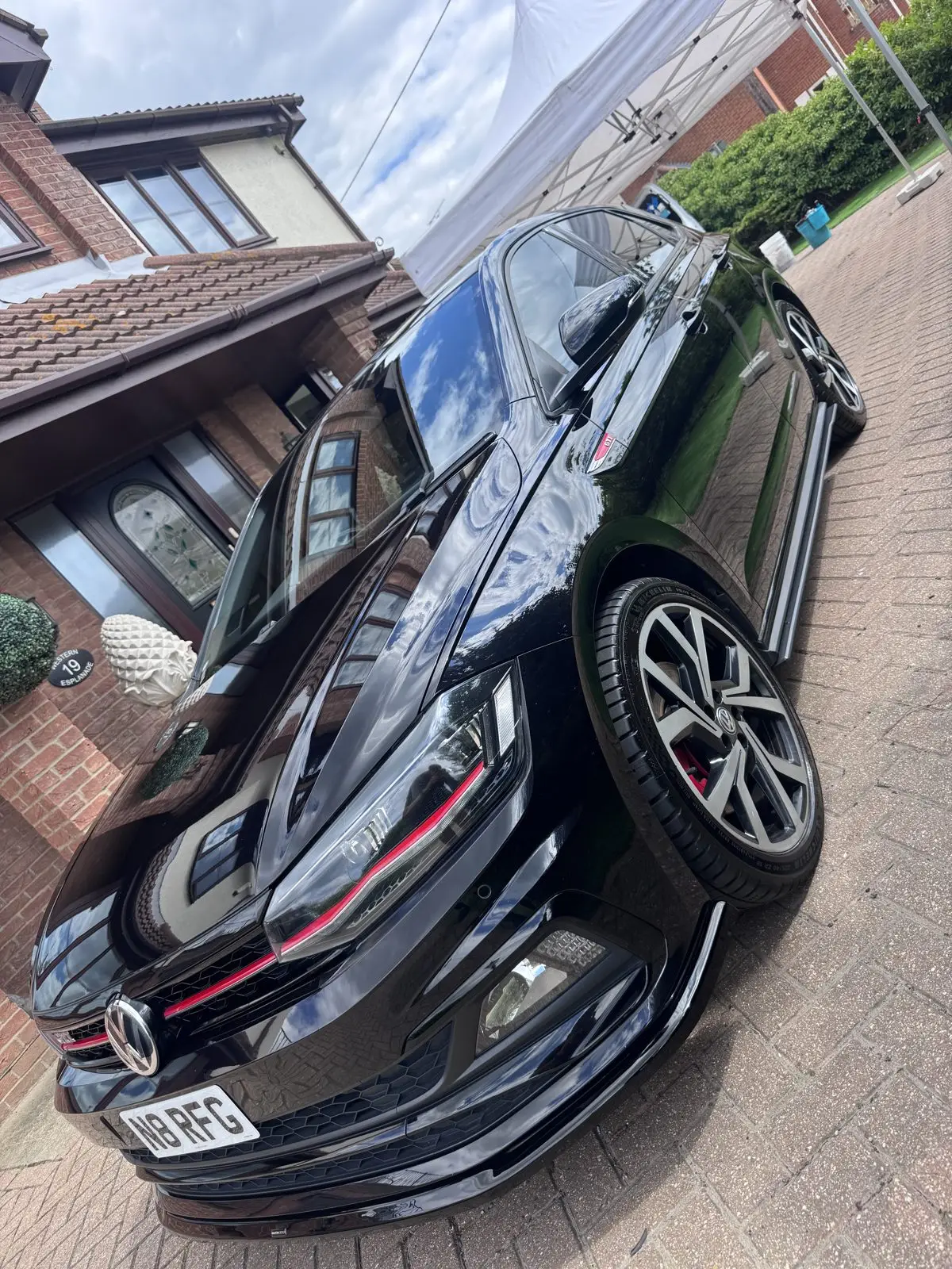 Black VW washed and sealed to a deep gloss, Essex