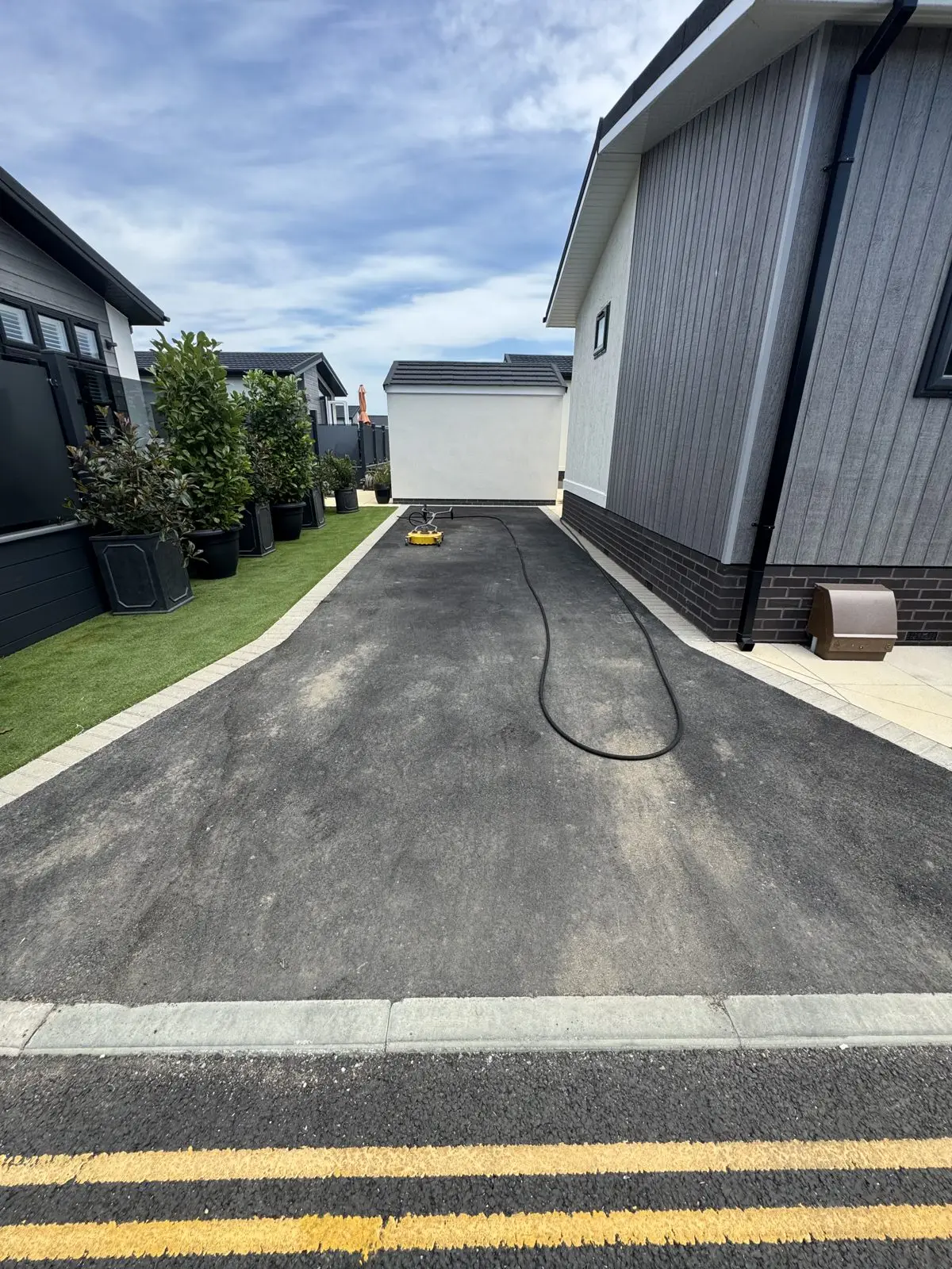 Freshly cleaned tarmac driveway, Essex