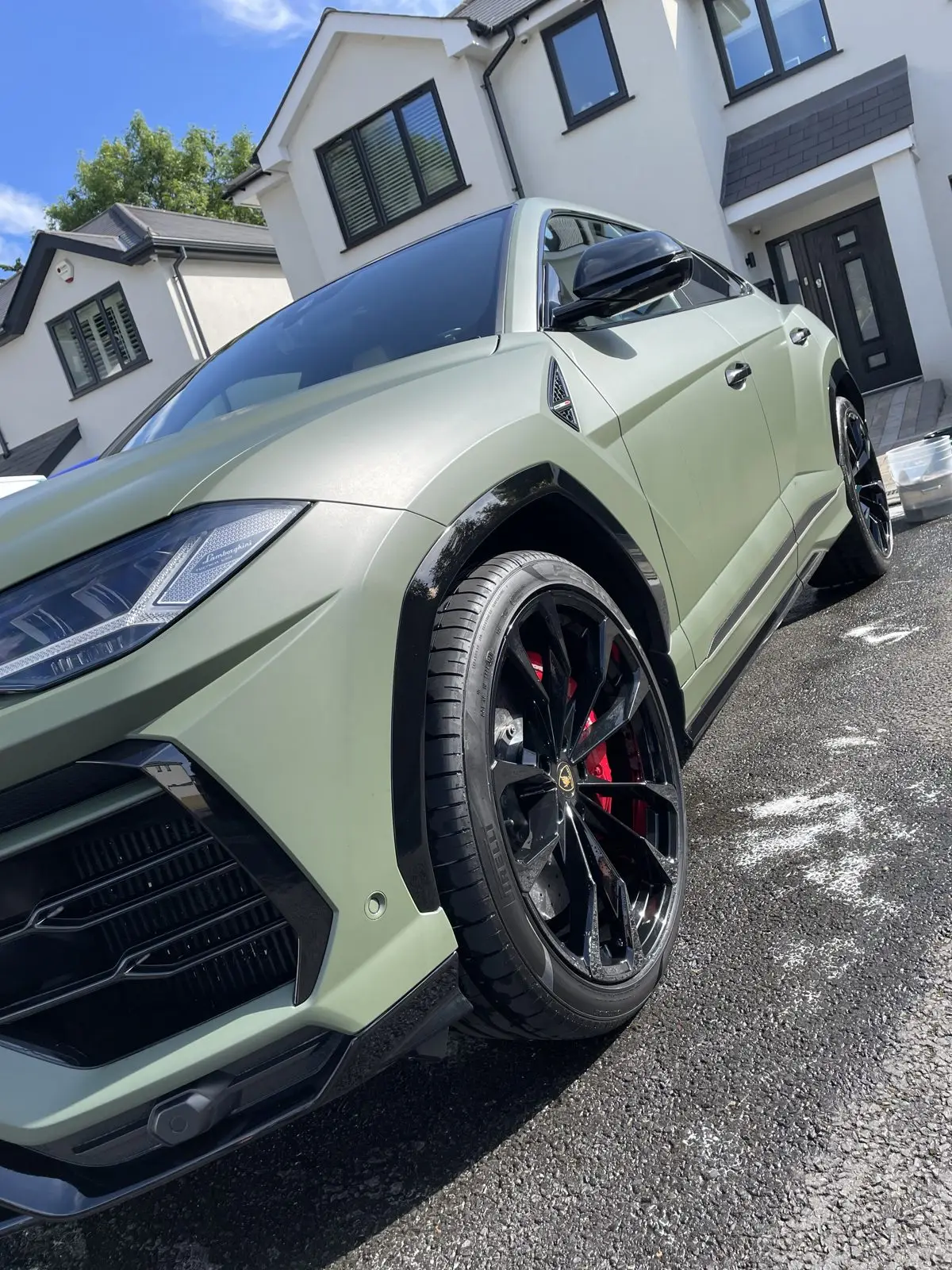 Green Lamborghini Urus detailed to a showroom standard, Essex
