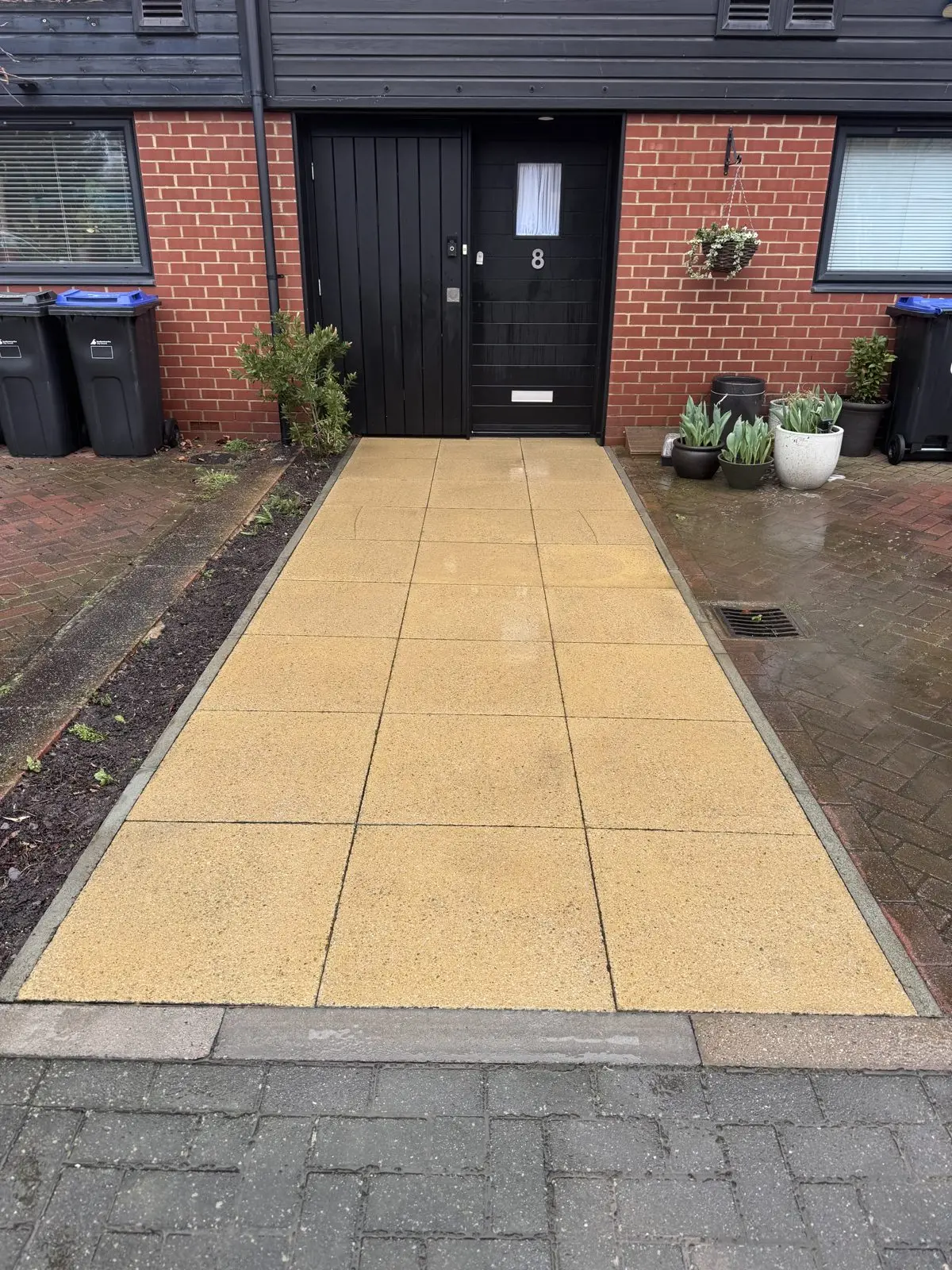Restored golden paving slabs, Essex